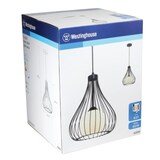 thumbnail of Pendelleuchte Käfig Glaskugel Mattschwarz mit 1 Lampe