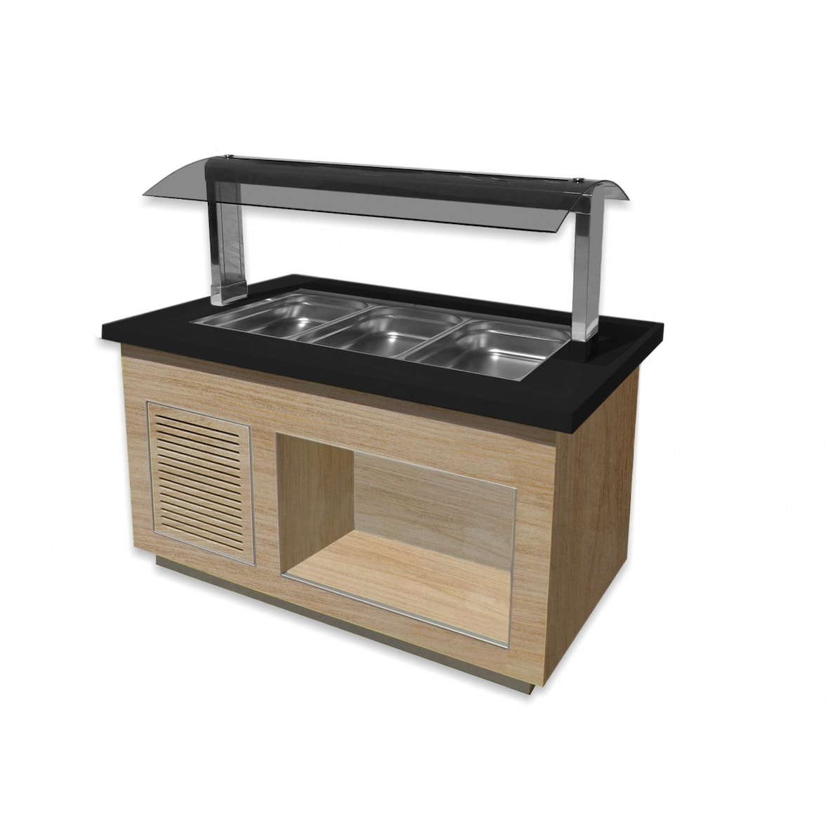 SARO Warm Buffet voor 3x 1/1GN, PREMIUM LINE SB-H130 EIK