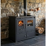 thumbnail of Küchenofen Holzherd ECO LUX INOX, Edelstahlbackfach, schwarz, rechte Version