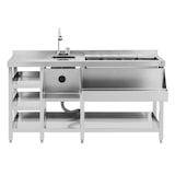 thumbnail of Royal Catering Mesa de coctelería - con recipiente para hielo, 4 cubetas GN 1/9, enjuagador de vasos y soporte para botellas -