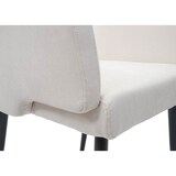 thumbnail of Esszimmerstuhl | HxBxT 77x57x56cm | Sitzhöhe 48cm | Stoff/Textil Metall MVG | Creme-Weiß | Polsterstuhl Küchenstuhl Stuhl mit Armlehne