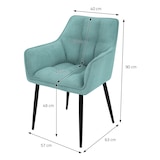 thumbnail of ML-Design – Esszimmerstühle 6er Set – Petrol Frotteestoff | dick gepolstert, Armlehnen, Metallbeine, ergonomischer Loungesessel