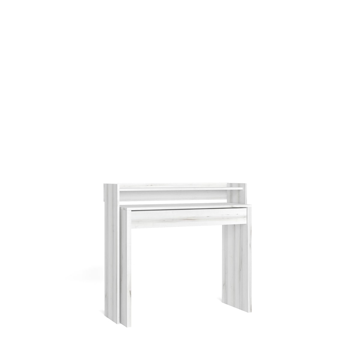 Escritorio Extensible, 99x90x35cm, retractil, Oficina o Estudio, Blanco veteado _ 673_1