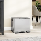 thumbnail of Cubo de basura de cocina con 3 compartimentos 3x10L papelera de cocina de acero inoxidable con pedales tapas de cierre suave y cubo extraíble plata