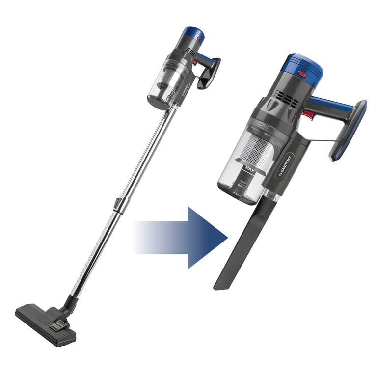 CLEANmaxx Kabelloser Hand- und Bodenstaubsauger mit Zyklontechnologie - anthrazit/blau