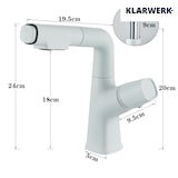 thumbnail of MAX | Grifo de baño extensible de acero inoxidable con función de ducha blanco | Grifo alto para lavabo independiente de baño, para lavabo de hotel