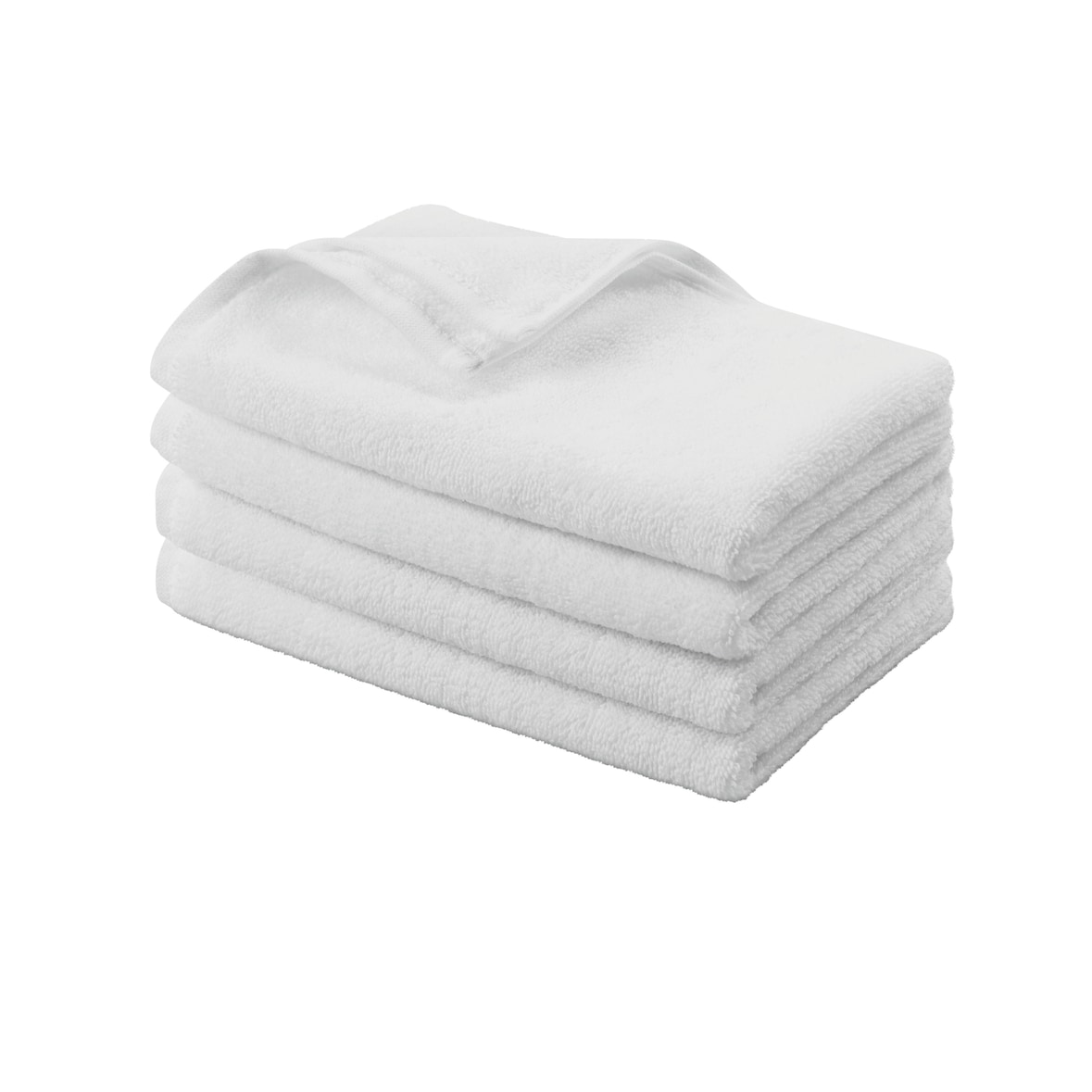 METRO PROFESSIONAL Toalha de banho, algodão, 30 x 30 cm, resistente à máquina de secar roupa, branco, 4 unidades