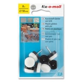 thumbnail of Kunststoffgleiter mit Stift rund 18mm weiß fix-o-moll