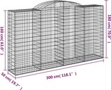 thumbnail of vidaXL Gabionen mit Hochbogen 8 Stk. 300x50x160/180cm Verzinktes Eisen