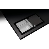 thumbnail of TEKA Diamond Glas-Einbauspüle mit einem Becken und Abtropffläche, reversibel, R15 Radius, Glas Schwarz, Edelstahl poliert 115100011