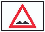 thumbnail of Schild Achtung unebene Fahrbahn Symbol A6 Rückseite selbstklebend