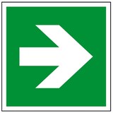 thumbnail of Schild I Rettungszeichen Richtungspfeil gerade, Kunststoff, 200x200mm, ASR A1.3, DIN EN ISO 3864