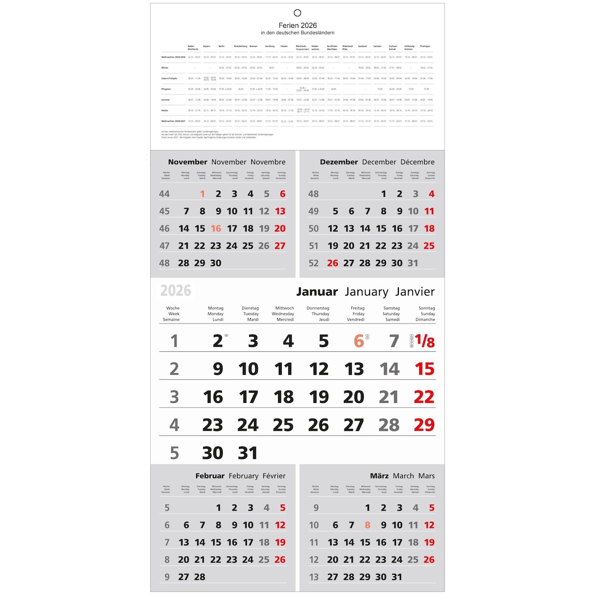 2027  GÜSS 5-Monatskalender