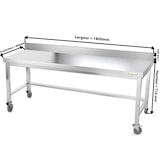 thumbnail of Piano di lavoro in acciaio inox da 1800 x 800 mm con base e rinforzo su ruote PREMIUM / GOLDINOX. GOLDINOX