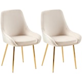thumbnail of Lot de 2 chaises de salle à manger Elmira Crème/métal or