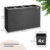 thumbnail of Casaria Poly Rattan Blumentopf herausnehmbar Schwarz