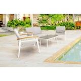 thumbnail of METRO PROFESSIONAL Outdoor Lounge Lopera 4-tlg., Alu/Textilen-Bespannung, 2 Einzelsesseln, 1 2-Sitzer Sofa, 1 Couchtisch, weiß/grau