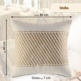 thumbnail of Sofakissen 40x40cm Set 2Dekokissen Zierkissen Baumwolle u. Jute natur