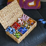 thumbnail of HMF Teebox für Teebeutel geflochten aus Wasserhyazinthe, Tee Aufbewahrungsbox mit 8 großen Fächern, 33 x 21 x 10 cm