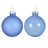 thumbnail of 6 Weihnachtskugeln Glas 6cm matt & glänzend Christbaumkugeln Weihnachtsbaumkugeln Christbaumschmuck Weihnachtsbaumschmuck Weihnachten Himmelblau