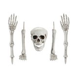 thumbnail of 5 Deko Skelett Knochen 22-44cm Kunststoff - Gruselige Skelettteile Indoor & Outdoor Partydeko Halloween Party Gruselparty Spukhaus Skelettdeko Weiß