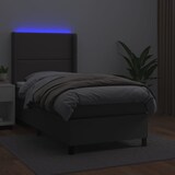 thumbnail of vidaXL Boxspringbett mit Matratze & LED Grau 90x200 cm Kunstleder