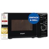 thumbnail of Exquisit Mikrowelle 20L, 1000 Watt Grill, 700 Watt, 25,5cm Drehteller, 5 Leistungsstufen, Timer, Auftaufunktion, 2 Drehregler, MW 802G schwarz