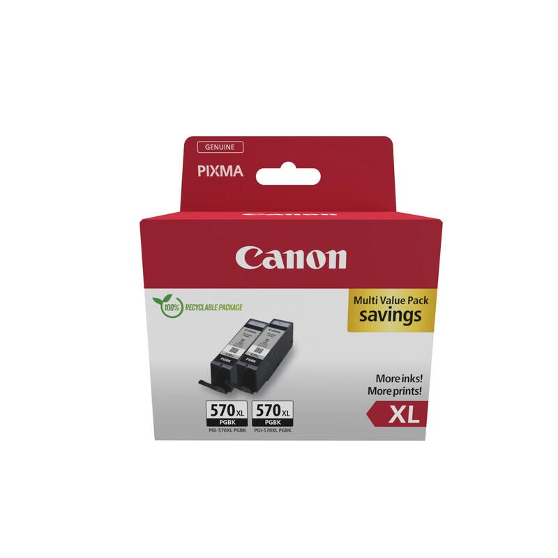 Canon 0318C010 Canon PGI-570 XL PGBK Twinpack  schwarz Druckerpatronen, 2er-Set