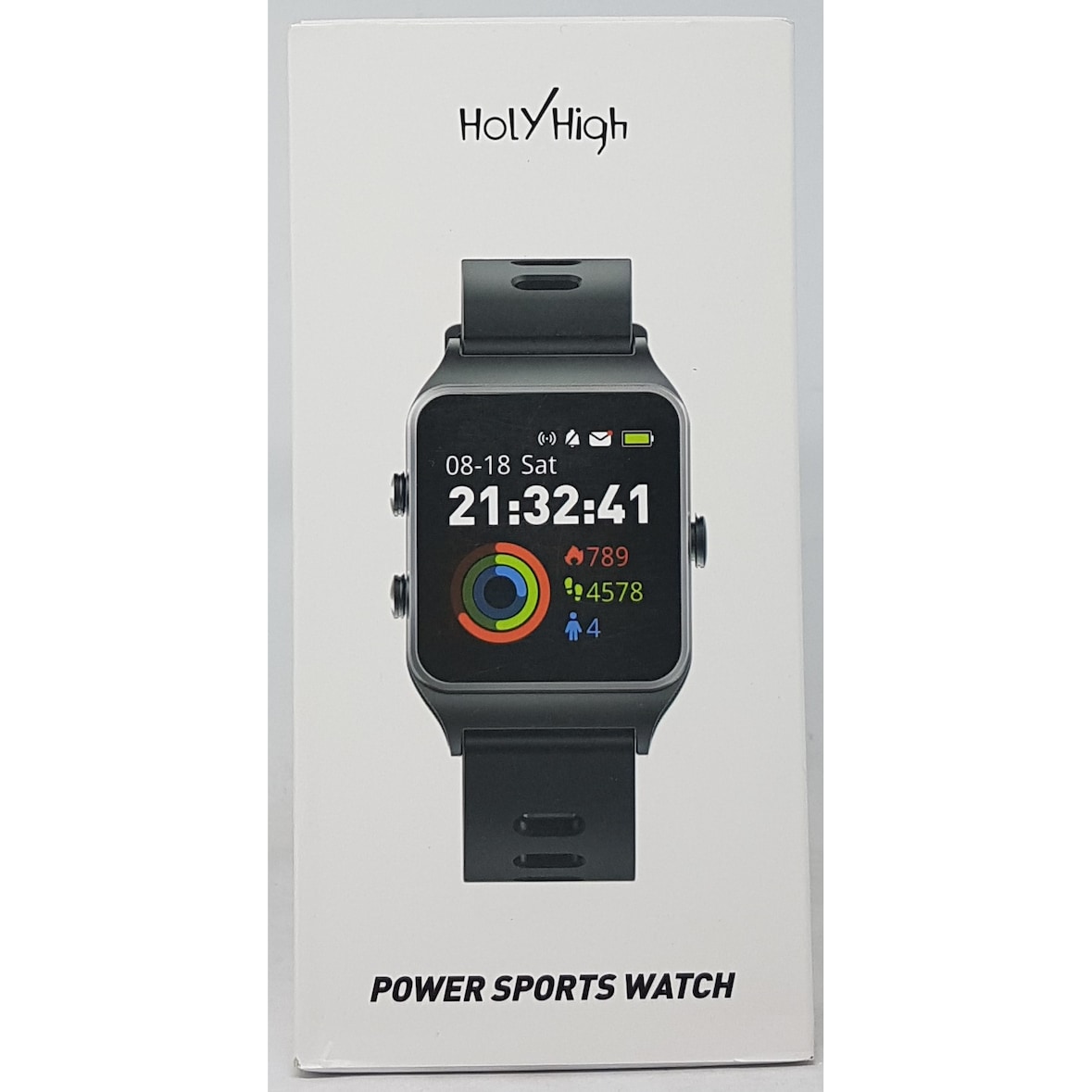 HolyHigh P1C Power Sports Watch, Fitness Tracker, Sport Uhr mit GPS, Herzfrequenzmessung, Schrittzähler, Schwarz