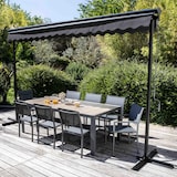 thumbnail of Store double pente avec coffre 3 x 4 m en aluminium gris anthracite