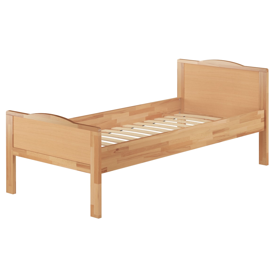 Seniorenbett extra hoch Buchebett natur massiv 90x200 Einzelbett Futonbett Rollrost 60.70-09FL