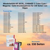 thumbnail of Kompatibel HP 301XL, CH564EE C Color Cyan / Magenta / Gelb Druckerpatrone für 330 Seiten von Gigao