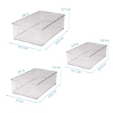 thumbnail of Intirilife 6-teiliges Kühlschrank Boxen Set Durchsichtige Vorratsschrank Organizer - 24.8 x 14.1 x 6.5 / 25.6 x 15 x 8.7 / 26.8 x 16.3 x 8.7 cm