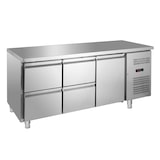 thumbnail of GastroHero Kühltisch Edelstahl GN 1/1 1 Tür 4 Schubladen Umluftkühlung 0 °C bis +8 °C 230 V Profi Gastronomie Kühltisch 1800x700x850 mm