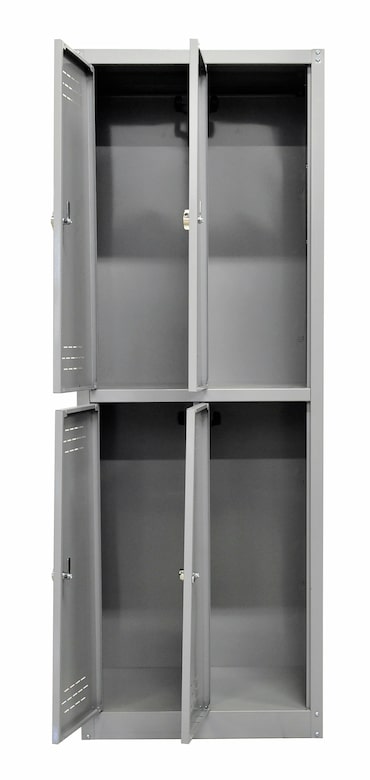 Grima, armadio spogliatoio 4 ante, metallo, cm. 60x40x167h, grigio chiaro