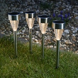 thumbnail of LED Solar Wegleuchten Erdspieß Edelstahl Garten Balkon 4er Set