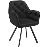 thumbnail of tectake Fauteuil pivotant 180° en velours rembourré motif matelassé noir - 405339