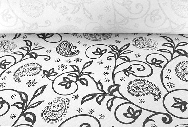 MONOUSO - Papiertischdecke Rolle "Kaschmir" Weiss 1,2x100m 37g (1 Stück)