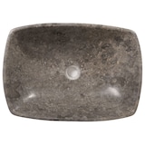 thumbnail of Marmor-Waschbecken HWC-M77, Aufsatzwaschbecken Waschtisch Waschplatz Waschschale Badezimmer, Naturstein 15x51x36cm, grau