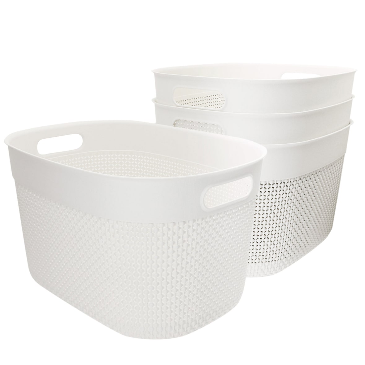 Curver Pack 4 cestas organizadoras Filo 18L blanco