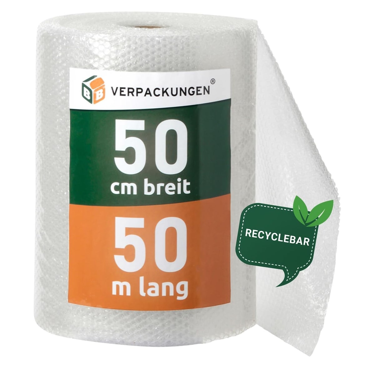 4 x Luftpolsterfolie (0,5 x 50 m) Knallfolie Noppenfolie Polsterfolie 2-lagig Typ 60 Umzug BB-Verpackungen