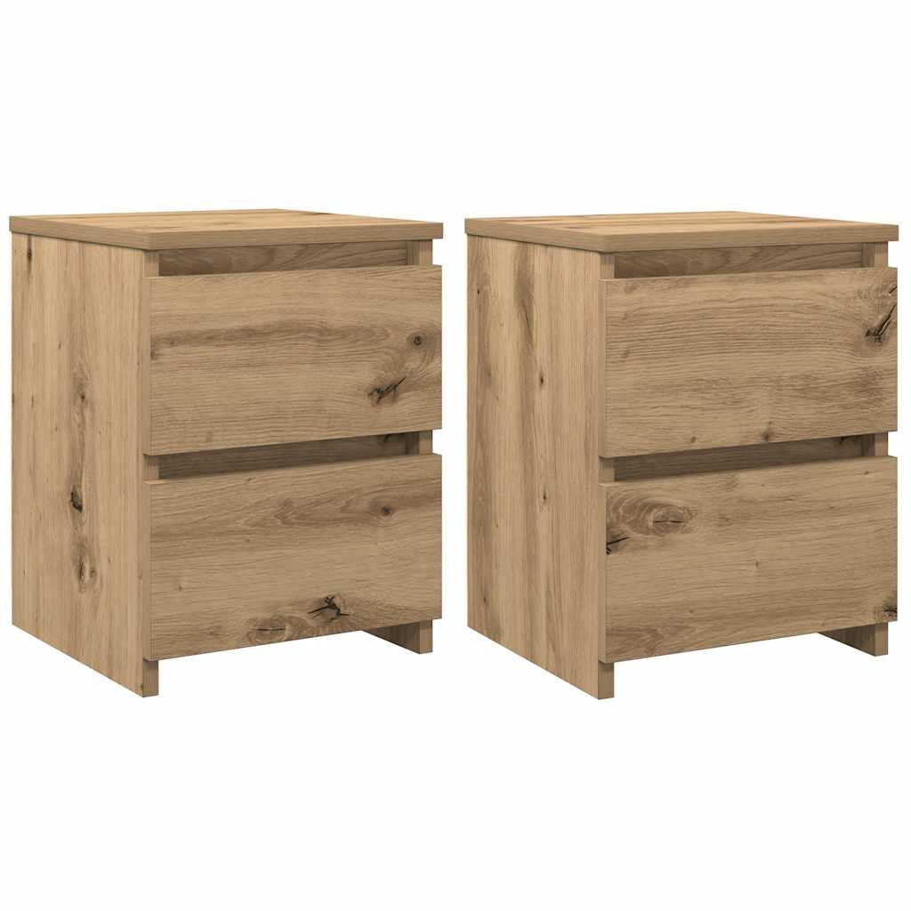 Tables de chevet 2 pcs chêne artisanal bois d'ingénierie – Modèle Gemme