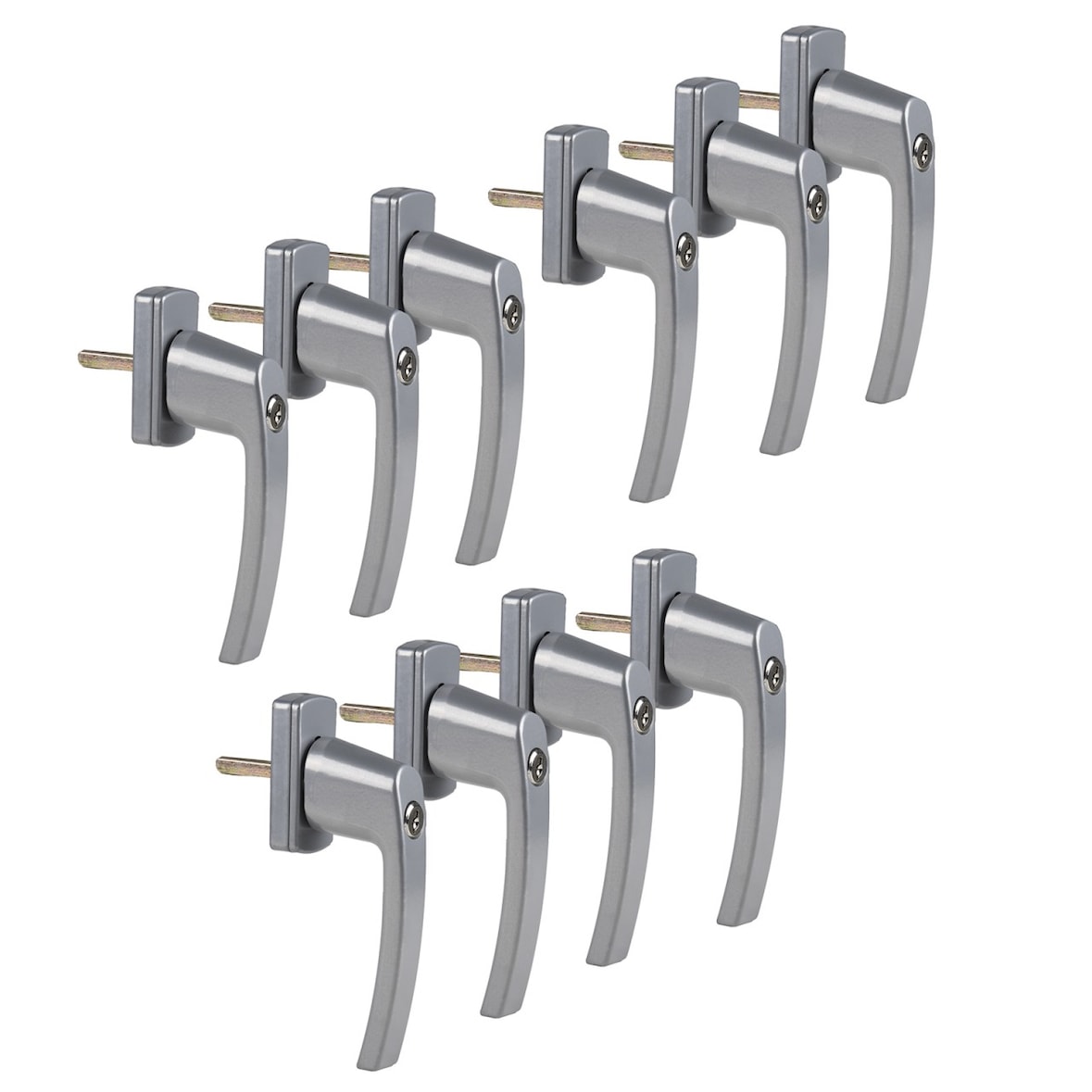 10 Stück Fenstergriffe abschließbar mit je 2 Schlüsseln silber FGS 100 OLYMPIA