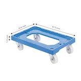 thumbnail of GILAC Socle rouleur 4 roues pivotantes - chape acier - - L - Bleu G170128