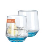 thumbnail of Milano Wasserglas blue line 2er Set aus Polycarbonat 340 ml bruchfest BPA-frei leicht ideal Outdoor und Alltag