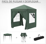 thumbnail of CCarpa plegable 2x2 m cenador de jardín con 4 paredes laterales tela Oxford 2 puertas 2 ventanas y bolsa de transporte verde