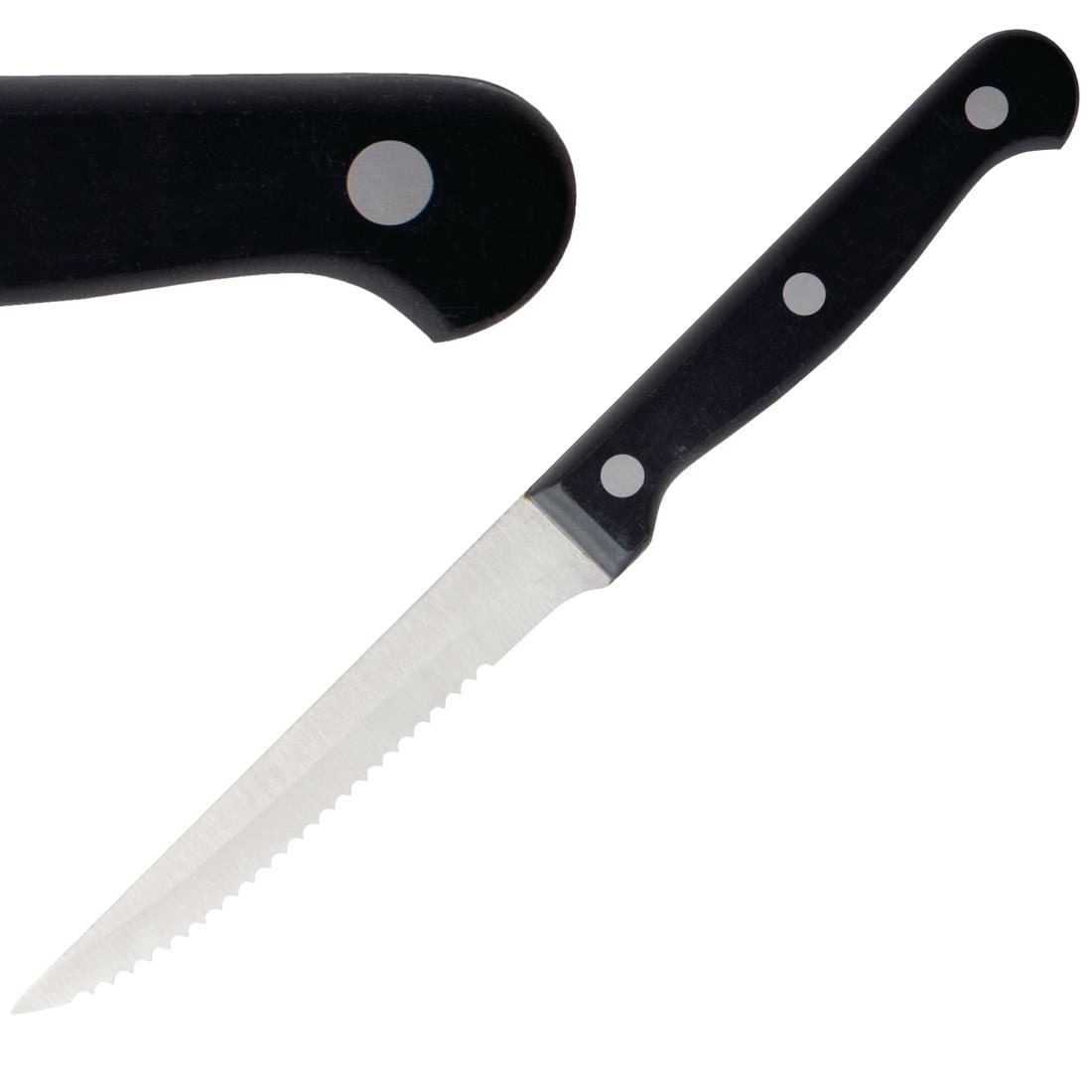Olympia Steakmesser mit schwarzem Griff 21,5cm (12 Stück)