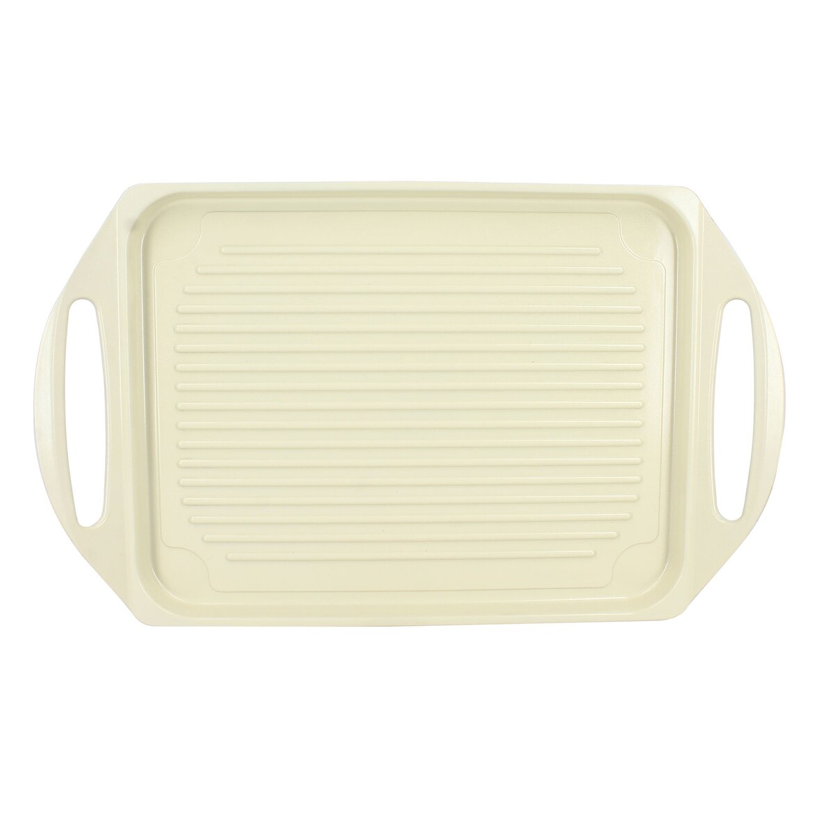 Menastyl - Plaque cuisson 44x27cm en fonte aluminium crème induction avec grille