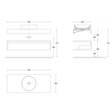 thumbnail of BELVIT Linuva Waschtischunterschrank Safir MDF Bad Unterschrank mit Schublade und Ablagefläche Wandmontage 120x45x50cm
