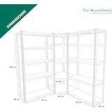 thumbnail of Pack 2 Estanterías Almacenaje y 1 Esquinera Metálicas 180x160*160 cm. Galvanizadas 15 Baldas Ajustables MDF, Carga 175 kg/Estante The Homeweeks
